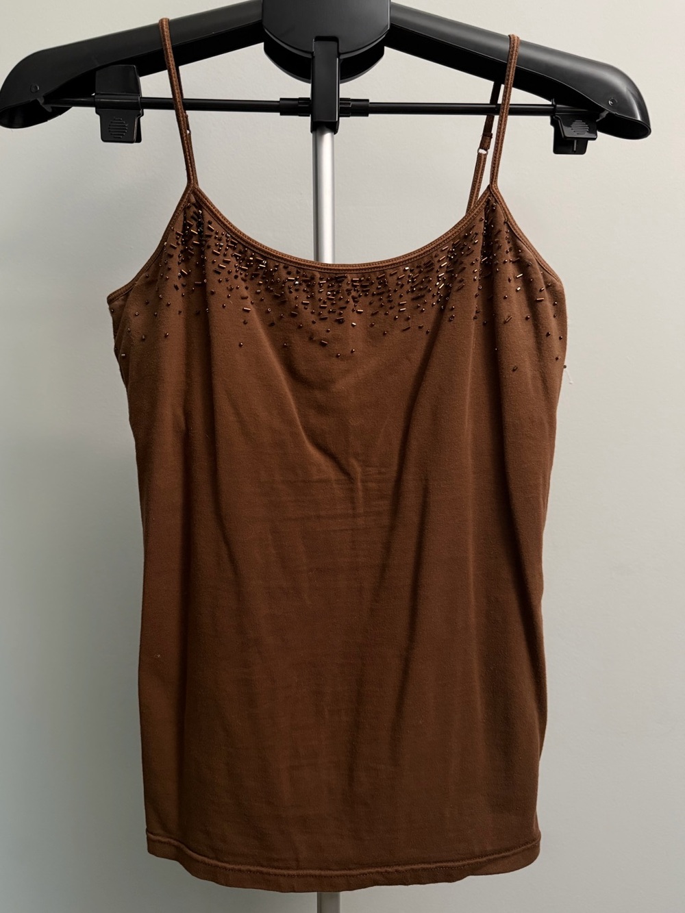 Aeropostale Brown Beaded Spaghetti Strap Camisole